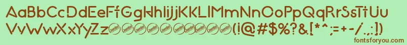 NightClubSeventy Font – Brown Fonts on Green Background