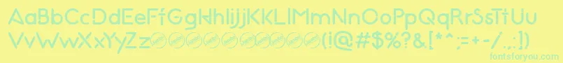 NightClubSeventy-Schriftart – Grüne Schriften auf gelbem Hintergrund