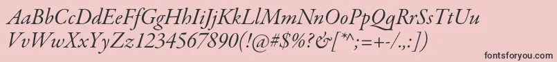 GaramondpremrproItsubh Font – Black Fonts on Pink Background