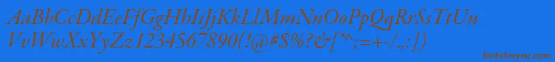 GaramondpremrproItsubh-fontti – ruskeat fontit sinisellä taustalla