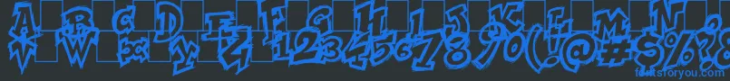 NycZone123 Font – Blue Fonts on Black Background