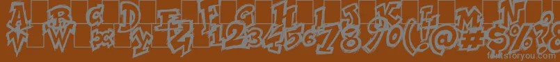 フォントNycZone123 – 茶色の背景に灰色の文字