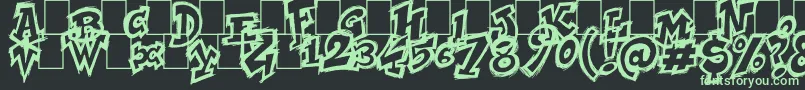 フォントNycZone123 – 黒い背景に緑の文字