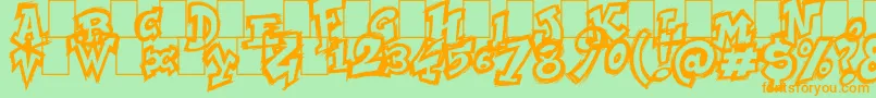 Шрифт NycZone123 – оранжевые шрифты на зелёном фоне
