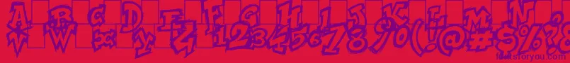 NycZone123 Font – Purple Fonts on Red Background