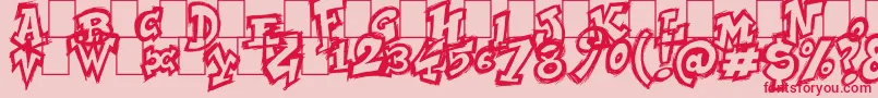 NycZone123 Font – Red Fonts on Pink Background
