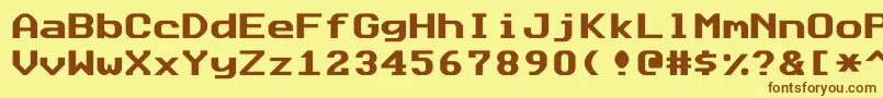 Datasunfixed Font – Brown Fonts on Yellow Background