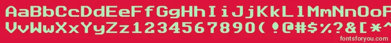 フォントDatasunfixed – 赤い背景に緑の文字