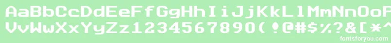 Datasunfixed-Schriftart – Weiße Schriften auf grünem Hintergrund