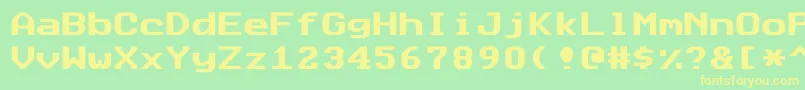 Datasunfixed Font – Yellow Fonts on Green Background