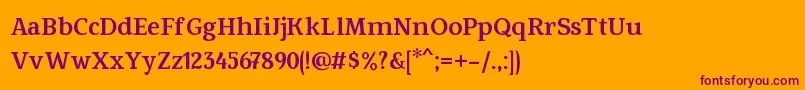 Fowviel Font – Purple Fonts on Orange Background