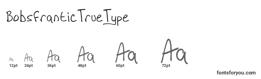 Размеры шрифта BobsfranticTrueType