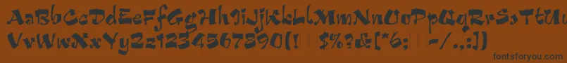 フォントArribaPlain – 黒い文字が茶色の背景にあります