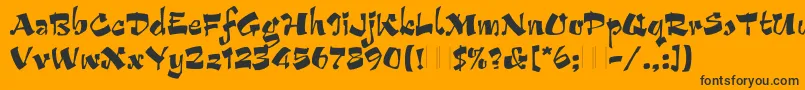 ArribaPlain-fontti – mustat fontit oranssilla taustalla