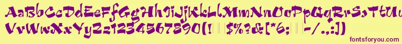 ArribaPlain Font – Purple Fonts on Yellow Background