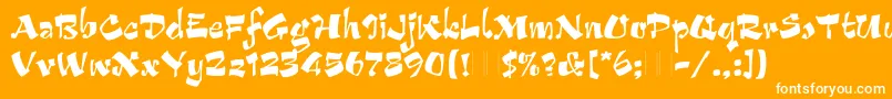 Шрифт ArribaPlain – белые шрифты на оранжевом фоне