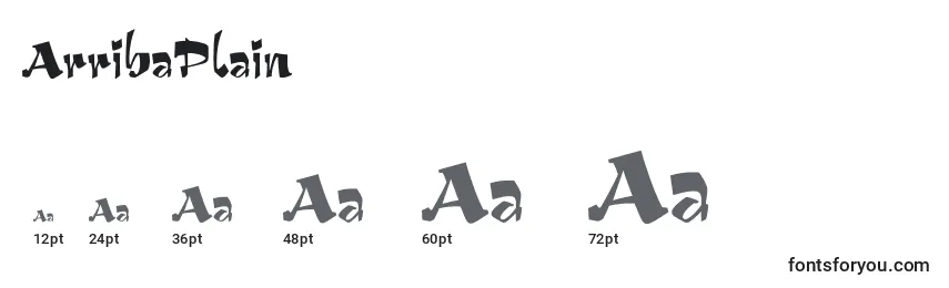 Размеры шрифта ArribaPlain