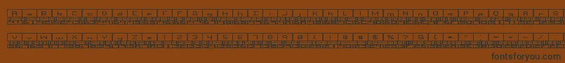 フォントBinaryBrk – 黒い文字が茶色の背景にあります