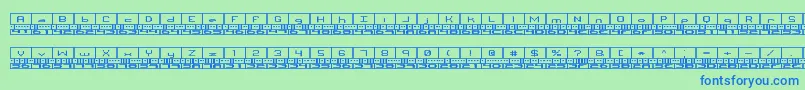 フォントBinaryBrk – 青い文字は緑の背景です。