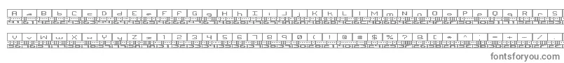 フォントBinaryBrk – 白い背景に灰色の文字