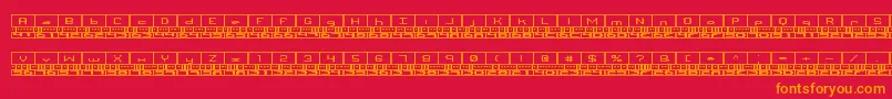 BinaryBrk-Schriftart – Orangefarbene Schriften auf rotem Hintergrund