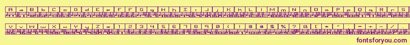 フォントBinaryBrk – 紫色のフォント、黄色の背景