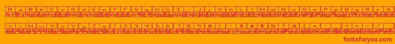 フォントBinaryBrk – オレンジの背景に赤い文字