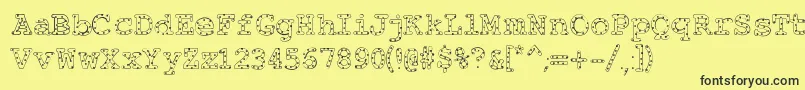 Alphabeticsprinkleslight Font – Black Fonts on Yellow Background