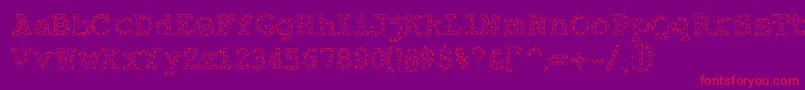 Alphabeticsprinkleslight-Schriftart – Rote Schriften auf violettem Hintergrund