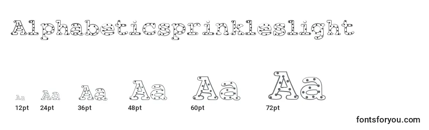 Размеры шрифта Alphabeticsprinkleslight