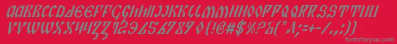 Czcionka Piperci – szare czcionki na czerwonym tle