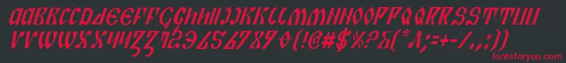 フォントPiperci – 黒い背景に赤い文字