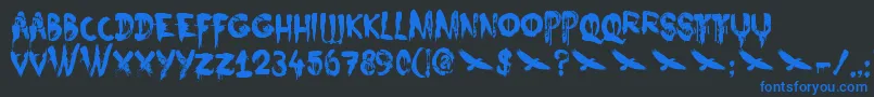 DkNightbird Font – Blue Fonts on Black Background