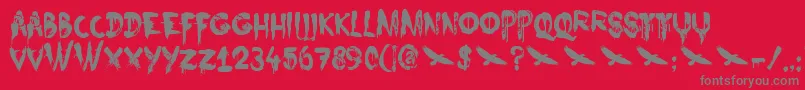 DkNightbird Font – Gray Fonts on Red Background