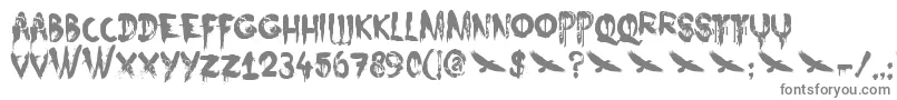 DkNightbird-fontti – harmaat kirjasimet valkoisella taustalla