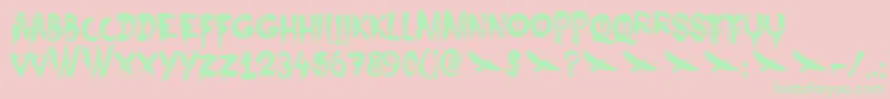 DkNightbird Font – Green Fonts on Pink Background