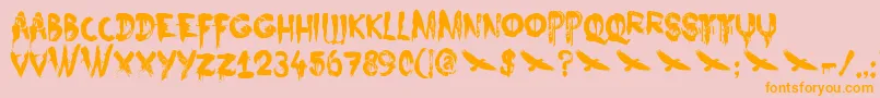 DkNightbird Font – Orange Fonts on Pink Background