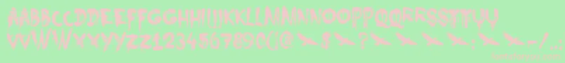 DkNightbird Font – Pink Fonts on Green Background