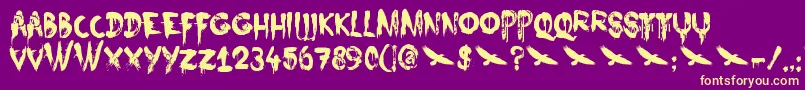 Czcionka DkNightbird – żółte czcionki na fioletowym tle