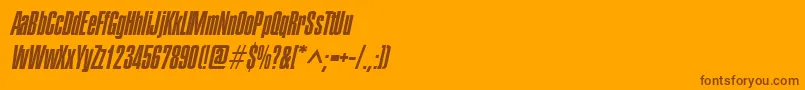 PledgeItalic Font – Brown Fonts on Orange Background
