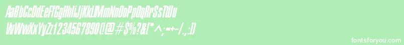PledgeItalic-Schriftart – Weiße Schriften auf grünem Hintergrund