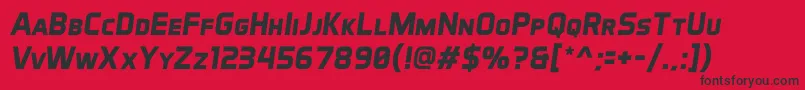 フォントAeroMaticsDisplayBoldItalic – 赤い背景に黒い文字