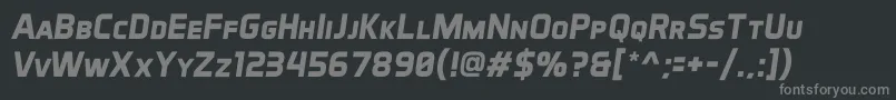 Шрифт AeroMaticsDisplayBoldItalic – серые шрифты на чёрном фоне