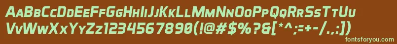 Шрифт AeroMaticsDisplayBoldItalic – зелёные шрифты на коричневом фоне