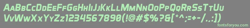 AeroMaticsDisplayBoldItalic-fontti – vihreät fontit harmaalla taustalla