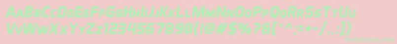 AeroMaticsDisplayBoldItalic-Schriftart – Grüne Schriften auf rosa Hintergrund