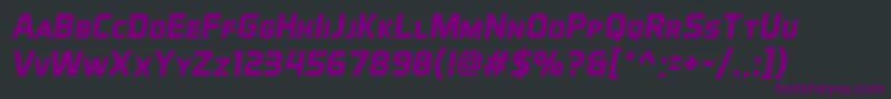 Шрифт AeroMaticsDisplayBoldItalic – фиолетовые шрифты на чёрном фоне