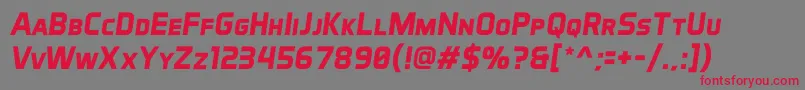 AeroMaticsDisplayBoldItalic Font – Red Fonts on Gray Background