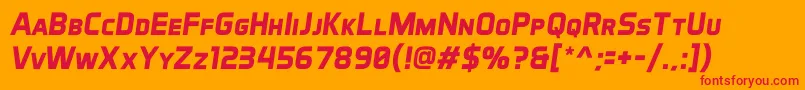 AeroMaticsDisplayBoldItalic Font – Red Fonts on Orange Background