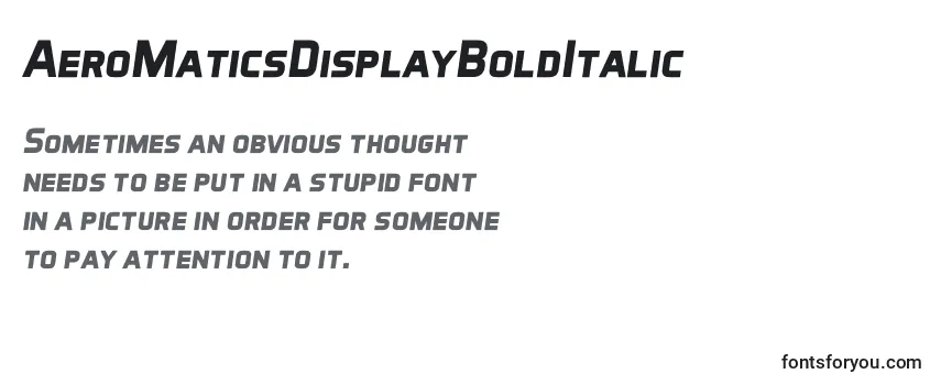 AeroMaticsDisplayBoldItalic-fontti